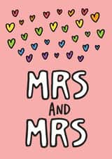Mrs and Mrs Card - wedding typography card created by Angela Chick