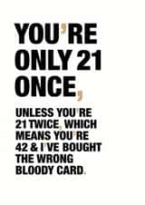 21 funny Birthday Card 9451 created by Wordplay Design