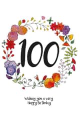Classic 100th Birthday Card - Flowers - For Her created by Ivorymint cards