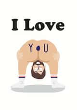 Rude Valentines Day Card - Nude - Bum - I Love You created by Studio Boketto