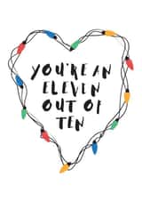 Cute Stranger Things Anniversary Card / Valentines Day Card - You're An Eleven Out Of Ten created by Mrs Best Paper Co.