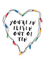 Cute Stranger Things Anniversary Card / Valentines Day Card - You're An Eleven Out Of Ten created by Mrs Best Paper Co.