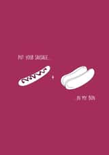 sausage hotdog Valentines Day Card 35900 created by Gillian Panter