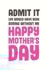 funny cheeky Mothers Day Card 8981 created by Mostly Beautiful