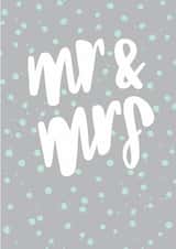 Mr & Mrs - Simple grey wedding card created by Sadler Jones