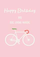 cyclist bike Birthday Card 8501 created by Rudi & Co.