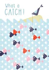 Illustration catch Valentines Day Card 13045 created by Allison Gray