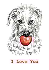 lurcher love Valentines Day Card 8967 created by sarahcoxartwork