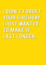 Belated Funny Birthday Card 6581 created by Redback Cards