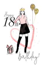Classic 18th Birthday Card - For Her - Heart created by Vanilla Frosting Studio
