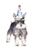 Birthday Watercolor Schnauzer Dog Card created by Wandering Laur