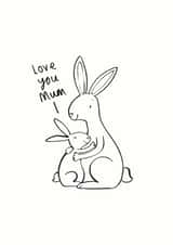 cute hares Mothers Day Card 27074 created by Conor Rawson