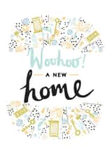 Arty New Home Card - Woohoo - Keys created by Louise Tiler