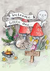'Welcome little one' new baby card created by Heidi Burton