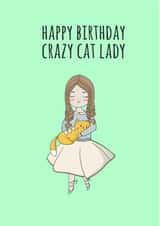 crazy cat Birthday Card 13414 created by Betty Kitten