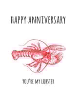 love lobster Anniversary Card 13415 created by Betty Kitten