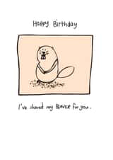 beaver shaved Birthday Card 12759 created by Charlene Mitchell