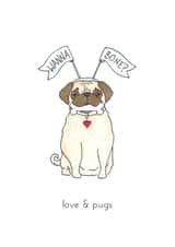 pug love Anniversary Card 36779 created by Polly Rose Art & Designs