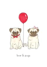 pug love Anniversary Card 36780 created by Polly Rose Art & Designs