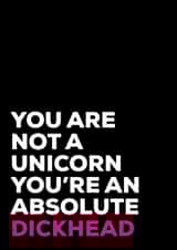 Unicorn funny Birthday Card 8116 created by Filthy Sentiments