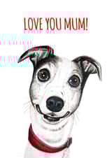 Smiling Dog Mother's Day Card created by sarahcoxartwork