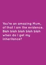 funny inheritance Mothers Day Card 9068 created by Pack a Punch Designs