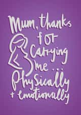 Sentimental, thoughtful Mother’s Day Card- pregnancy - emotional support created by Anna Kathryn 