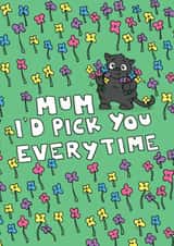 flowers green Mothers Day Card 11657 created by Kat Willott