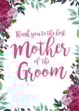Thank you to the best mother of the groom - floral thank you card created by Let's Dream