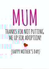 funny cheeky Mothers Day Card 34700 created by Banter King
