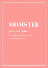 momster dictionary Mothers Day Card 23841 created by Pottsy Prints