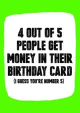 MONEY FUNNY Birthday Card 8126 created by Filthy Sentiments