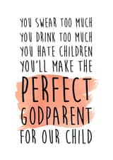 funny godmother Christening Card 12411 created by LOVE PAPER RAINBOW