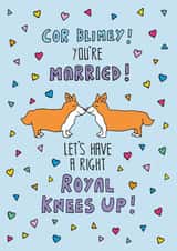 Corgis kissing - wedding day created by Kerry Stewart