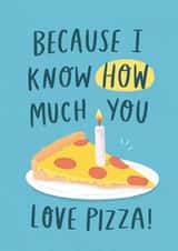 pizza candle Birthday Card 2176 created by Charly Clements