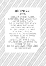 Funny Birthday Card - Dad - Poem - The Dad Mot created by Joanna Miller