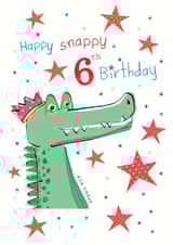 Children's Crocodile 6th Birthday card created by Clare Joys