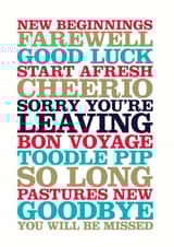 farewell start afresh Leaving Card 13636 created by Rosie Robins