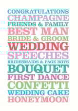 Congratulations - Wedding themed typography card created by Rosie Robins