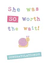 snail worth New Baby Card 13610 created by Little Letters with Love