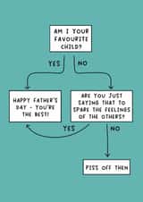 Cheeky Father's Day Card - Dad - Flowchart - Am I Your Favourite Child? created by Pack a Punch Designs