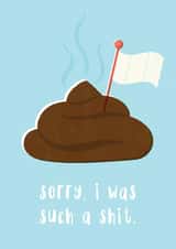 shit poop Sorry Card 2105 created by TM Stationery