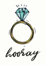 Hooray! engagement card created by Mrs Best Paper Co.