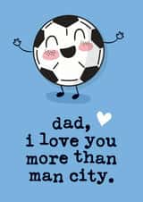 Man Manchester Father's Day Card 5967 created by Mrs Best Paper Co.