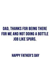 dad tottenham Father's Day Card 11183 created by Offside Cards