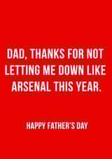 dad arsenal Father's Day Card 11184 created by Offside Cards