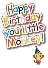 monkey animal Birthday Card 5498 created by Made by Man