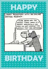 funny humour Birthday Card 1909 created by Off The Leash Cartoons by Rupert Fawcett