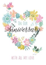 floral pretty Anniversary Card 2033 created by Pink Pig