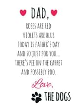 Poem from the dogs Father's Day card created by Chelsey Adams